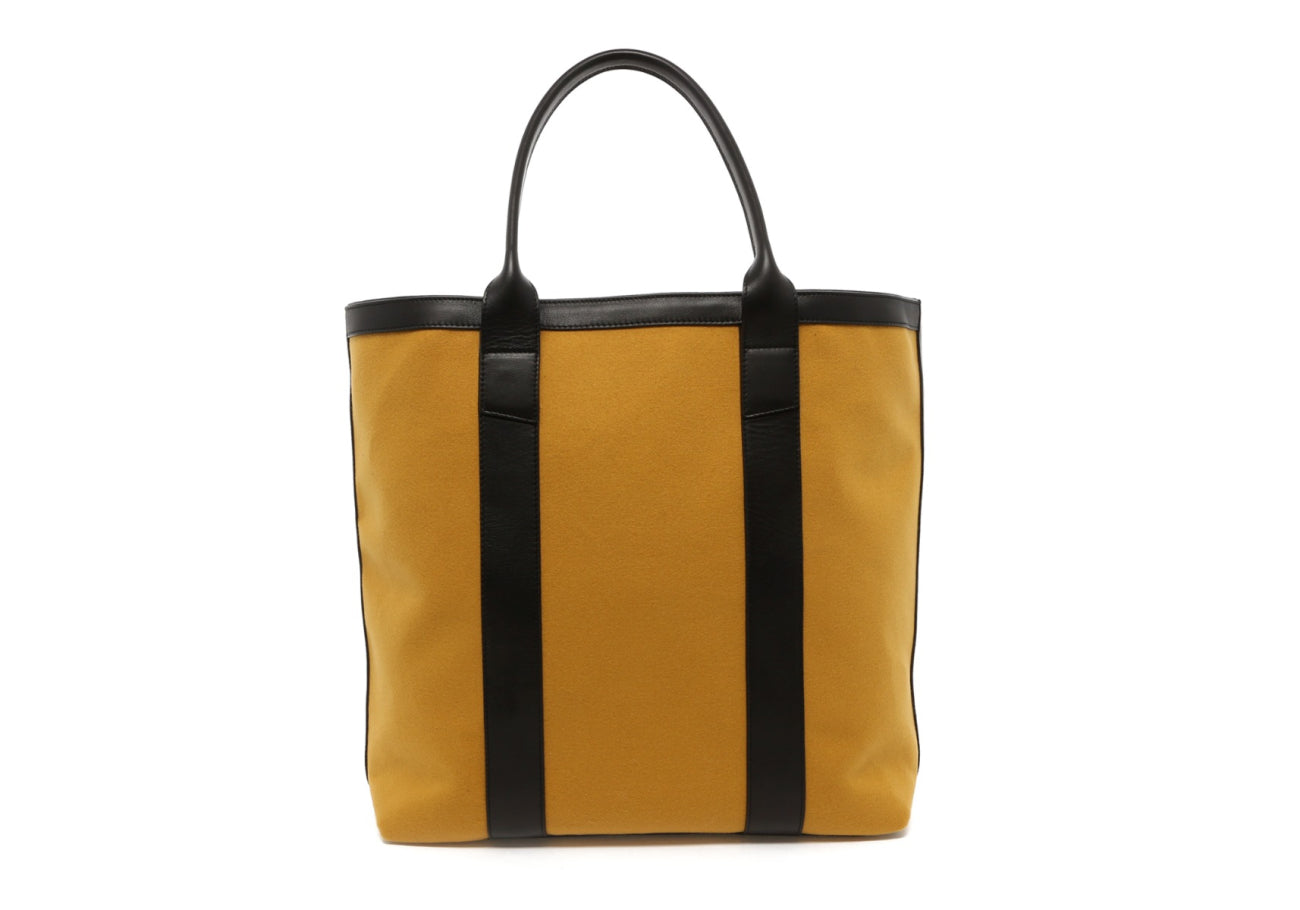 Tall Tote Ochre Felt Leather Trim Sunbrella Interior