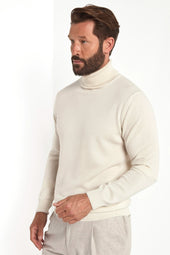 Off-white cashmere turtleneck – Made in italy
