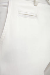 Off White Cotton Garda Trousers Made In Italy