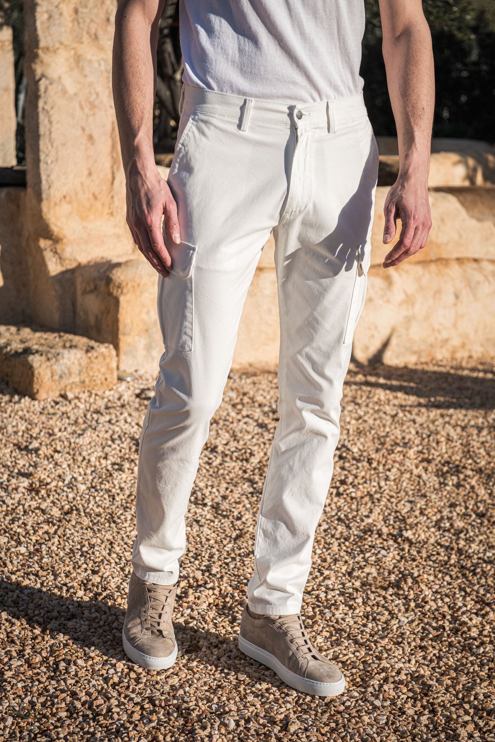 Stretch Cotton Cargo Made In Italy