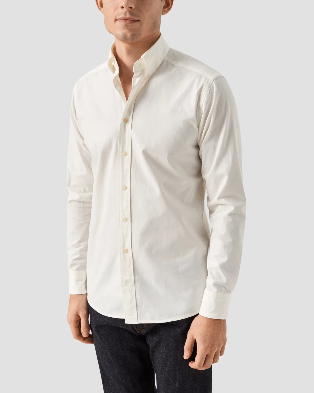 Off White Denim Shirt Eton