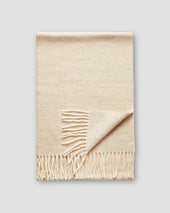 Off-White Herringbone Wool Scarf
