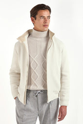 Off White Hooded Bomber Made In Italy