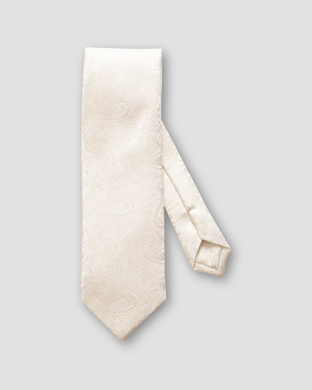 Off White Lustrous Paisley Tie Eton