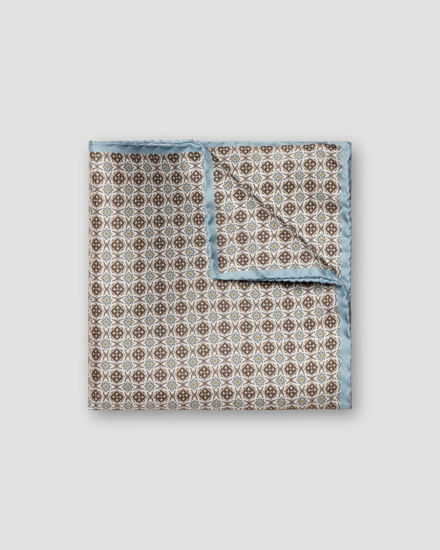 Off-White Medallion Print Silk Pocket Square
