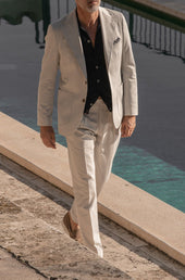 Off White Cotton And Cashmere Suit Made In Italy