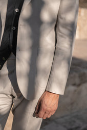 Off White Cotton And Cashmere Suit Made In Italy