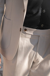 Off White Cotton And Cashmere Suit Made In Italy