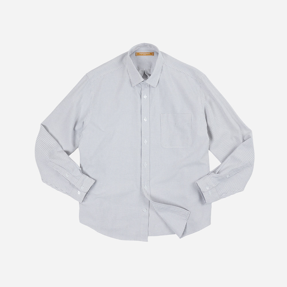 Og Striped Oxford Oversized Shirt Grey