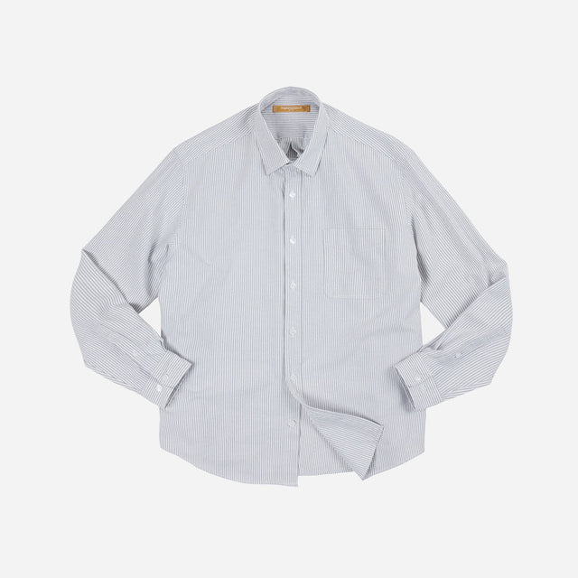 OG STRIPED OXFORD OVERSIZED SHIRT - GREY