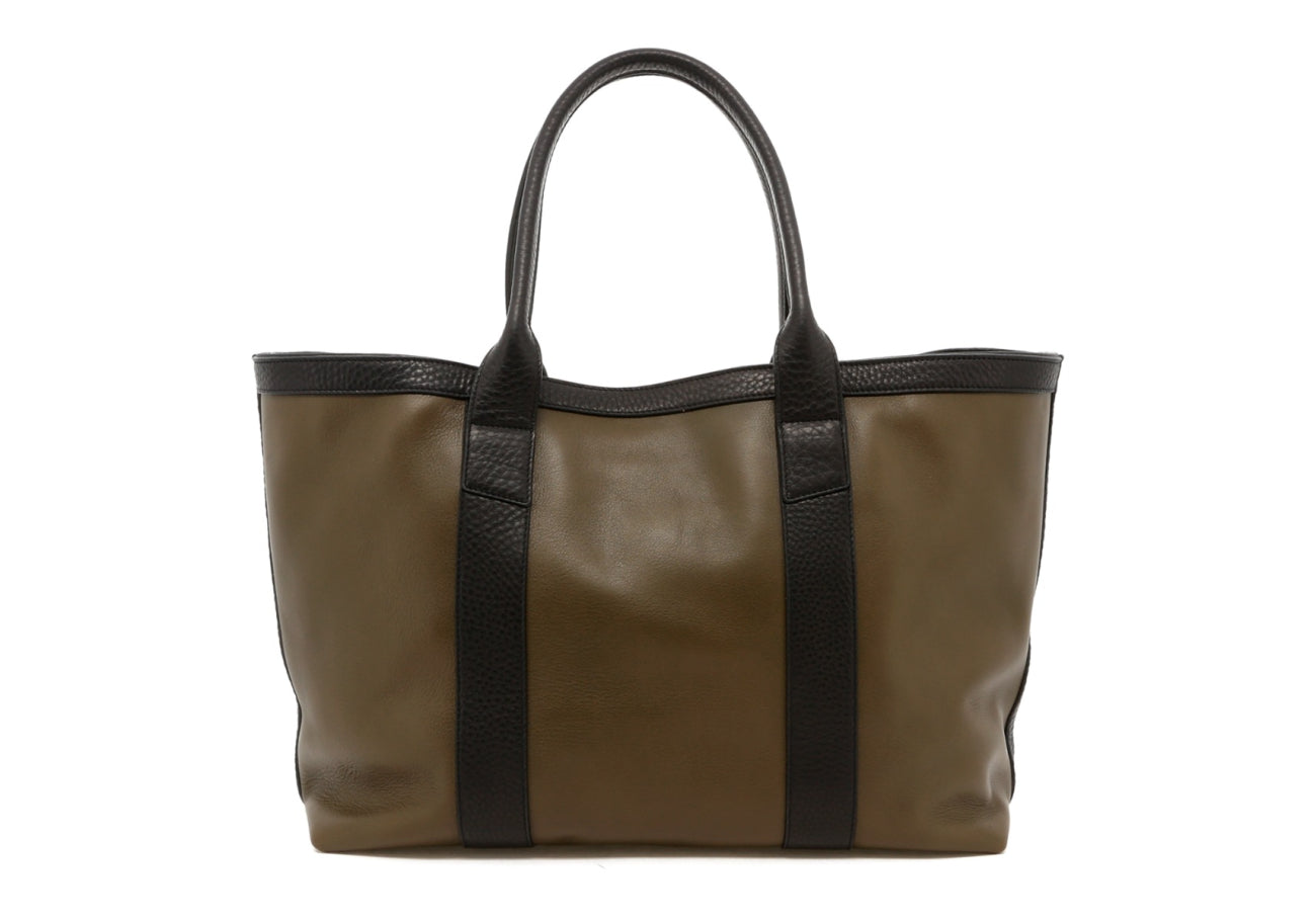 Large Working Tote - Olive / Black Trim - Blue Cordura Interior