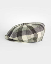 Brown Large Check Cotton Silk Gatsby Cap