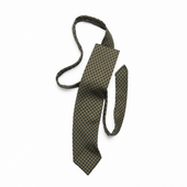 Wool Diamond Dot Tie in Khaki
