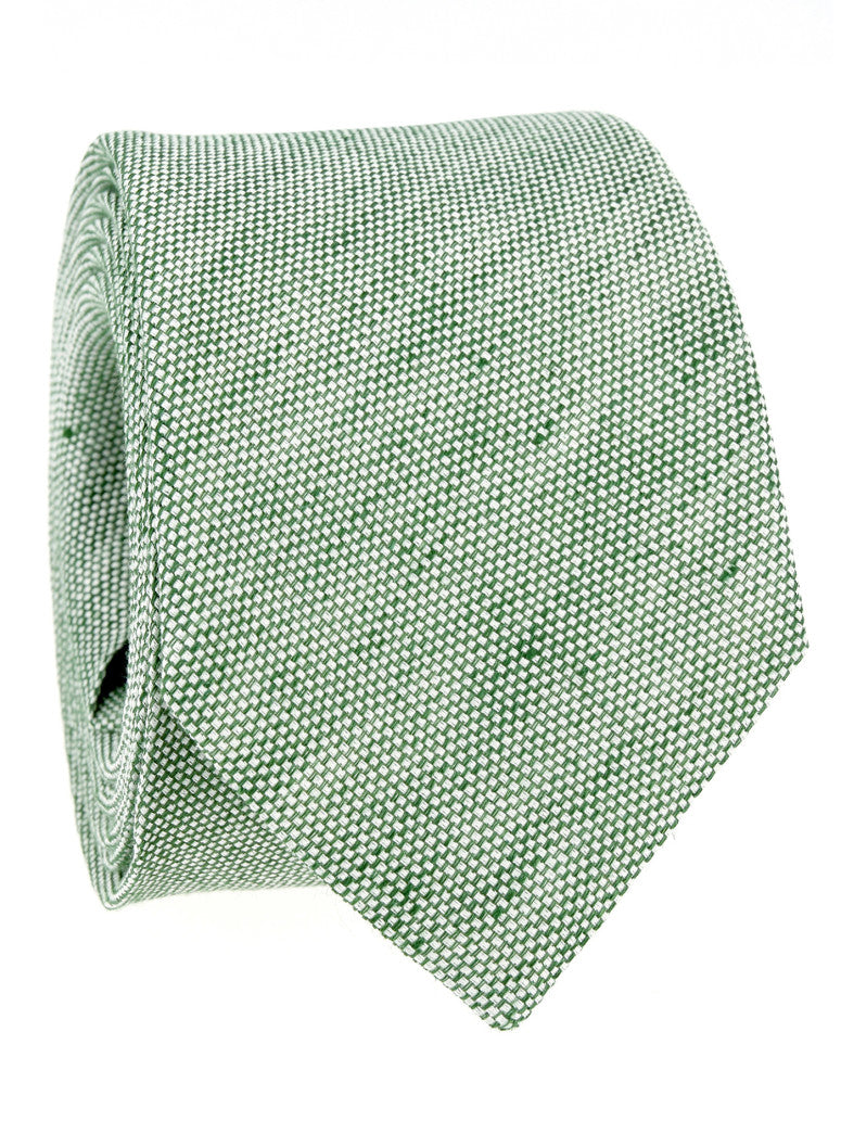 Verone Green Linen And Cotton Tie