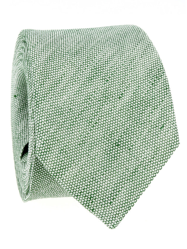 Verone olive green linen and cotton tie