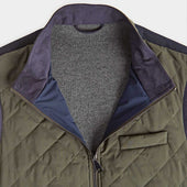 Quilted Gilet With Navy Knitted Back
