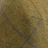 Square Check Herringbone Wool Flat Cap