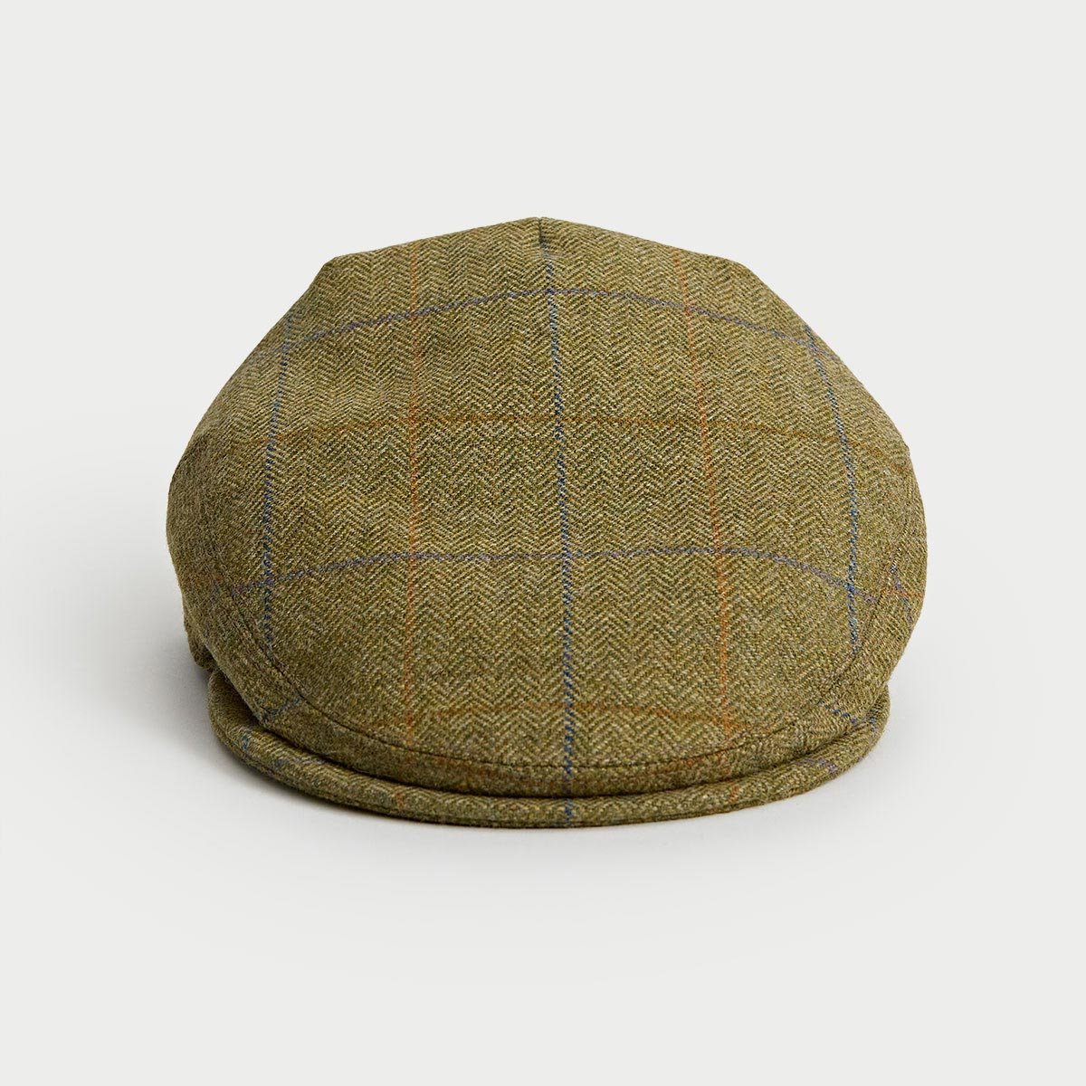 Square Check Herringbone Wool Flat Cap