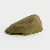 Square Check Herringbone Wool Flat Cap