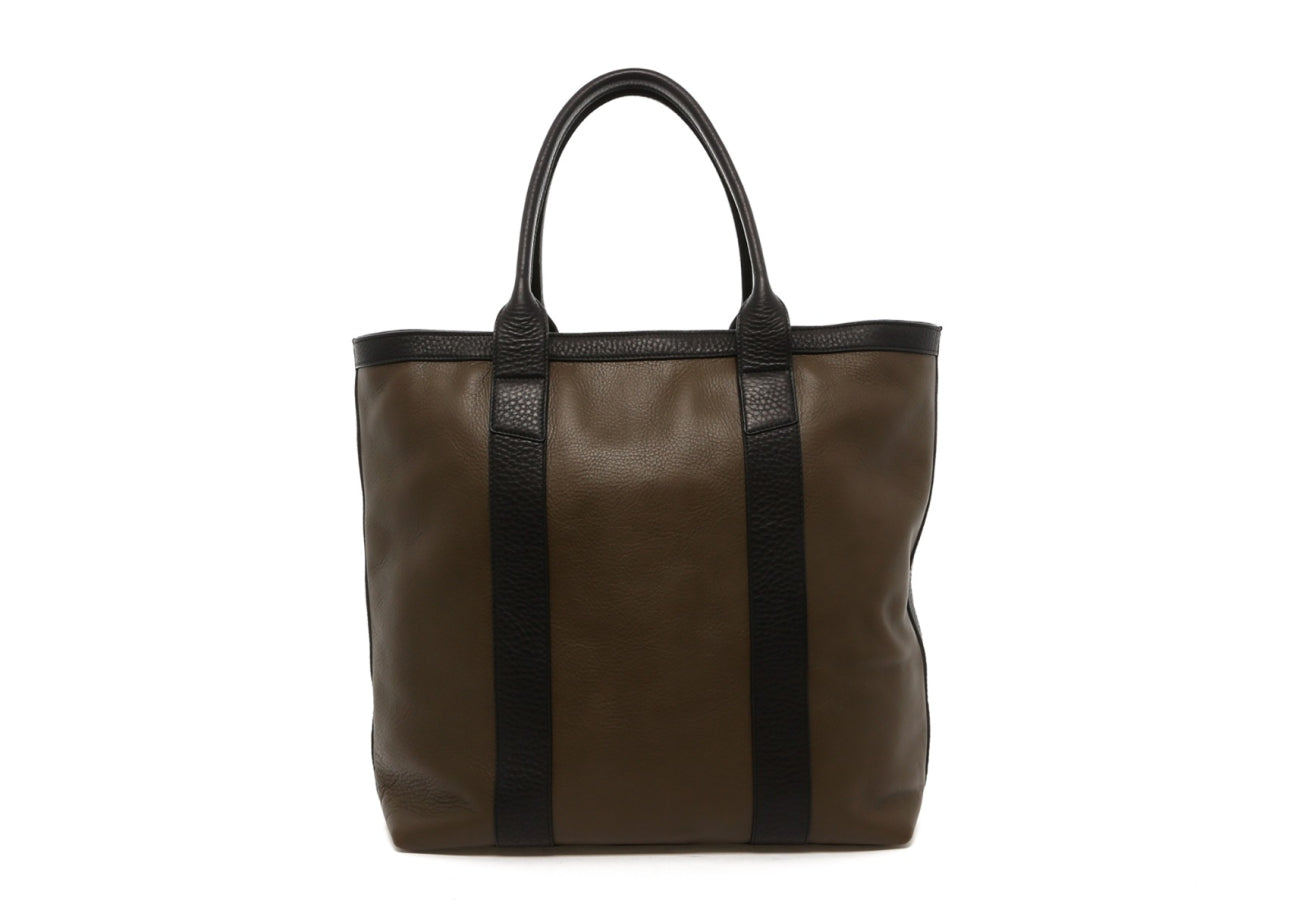 Tall Tote - Olive / Black Trim - Tumbled - Blue Cordura Interior - Zip-Top Closure