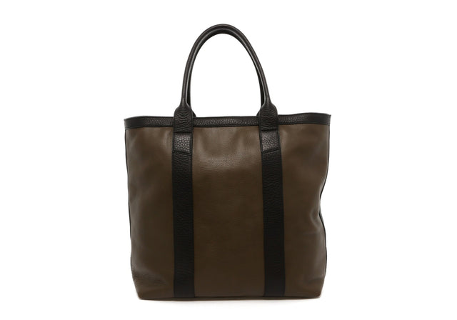 Tall Tote - Olive / Black Trim - Tumbled - Blue Cordura Interior - Zip-Top Closure