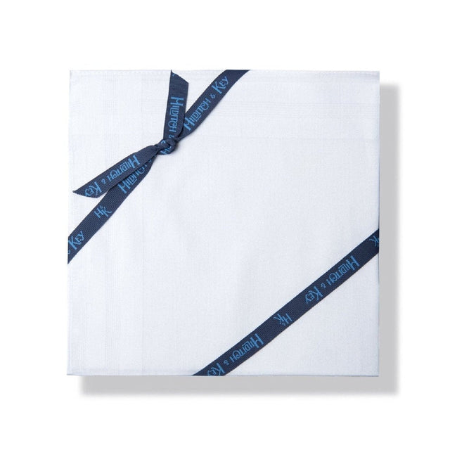One Dozen White Satin Cotton Handkerchiefs