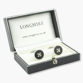 Onyx Sterling Silver Button Cufflinks