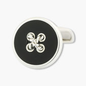 Onyx Sterling Silver Button Cufflinks