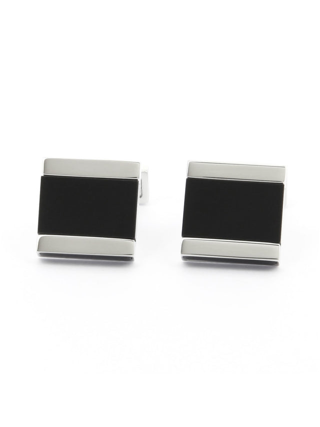 Onyx stone squared cufflinks Minkebe