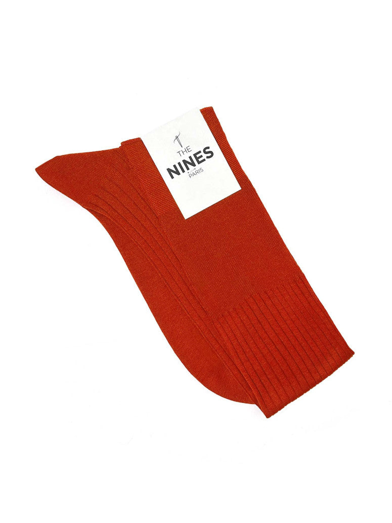 Cotton Lisle Knee Socks Fine Ribbed