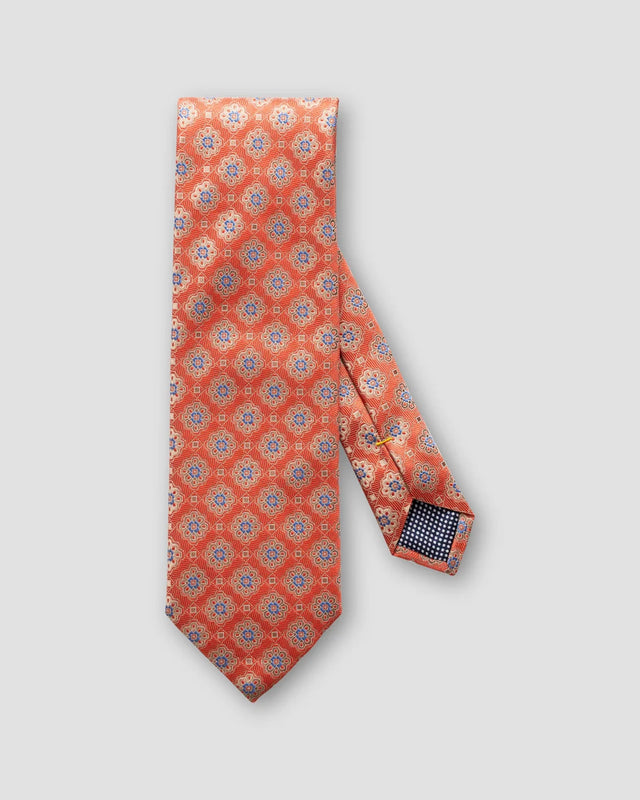 Orange Krawatte mit quadratischen Medaillons - Eton