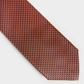Navy Houndstooth Silk Tie