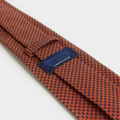 Navy Houndstooth Silk Tie