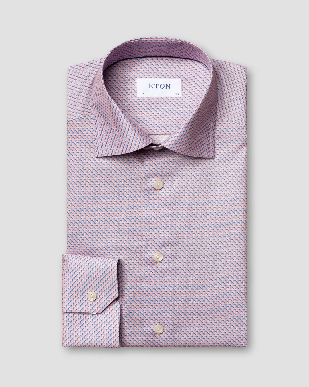 Pink Fish Print Shirt Eton