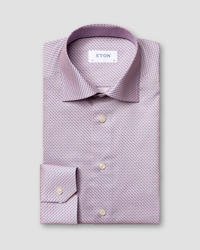 Pink fish print shirt - Eton