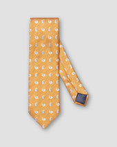 Seiden-Leinen-Krawatte Orange mit Paisleymuster