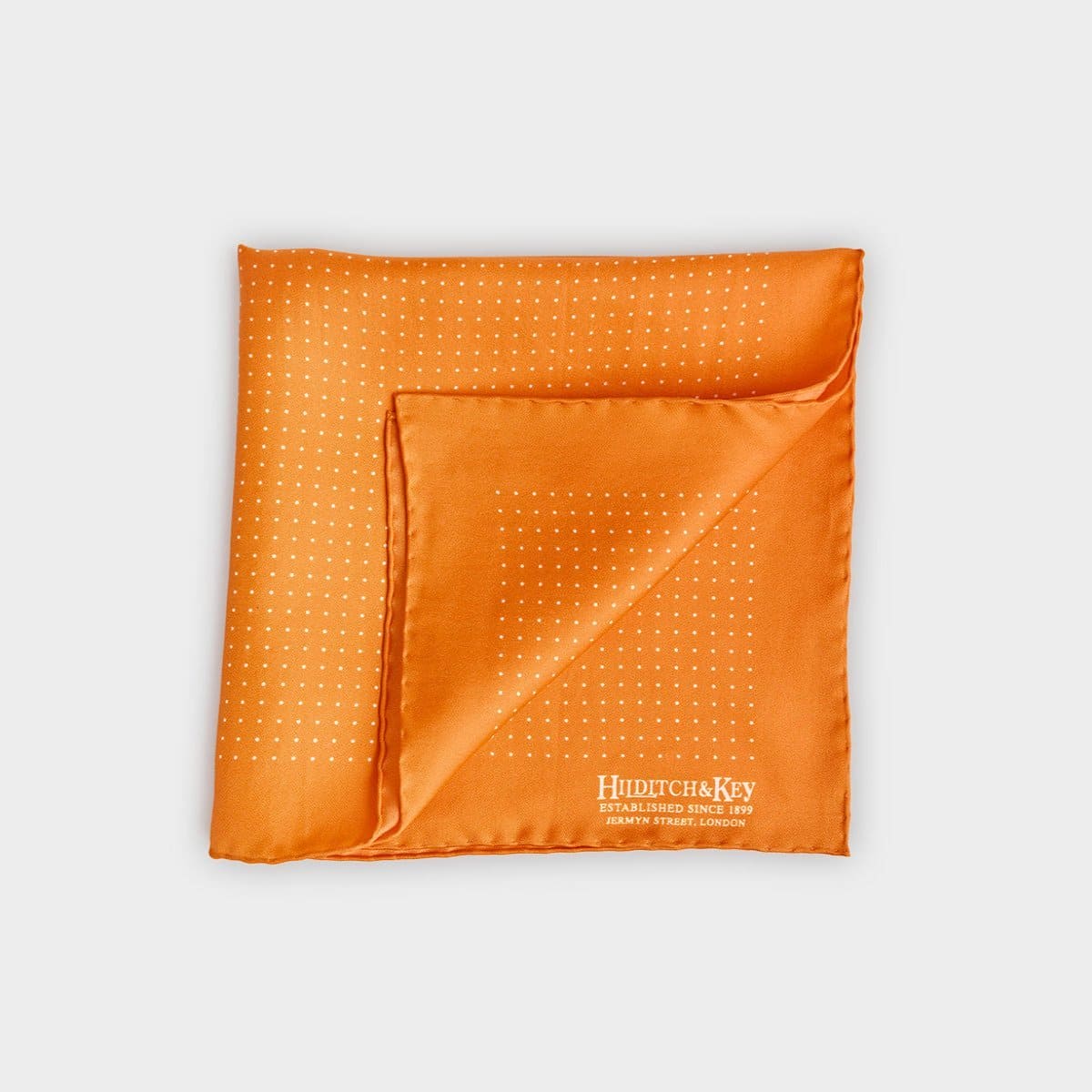 White Small Spot Silk Pocket Square