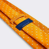 White Spot Herringbone Silk Tie