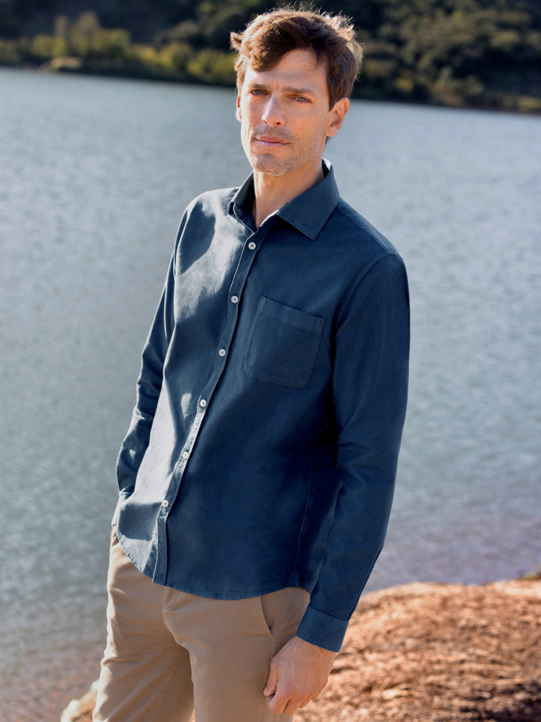 Organic Oxford Shark Collar Shirt Hurricane