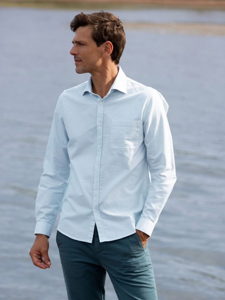 Organic Oxford Shark Collar Shirt Light