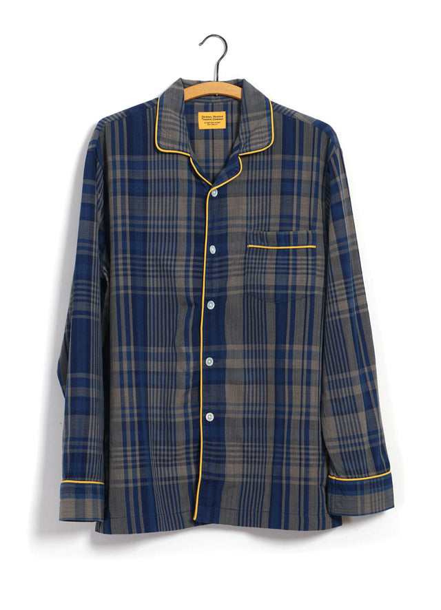PAJAMA SUIT | Natural Dye Stout Weave | Blue Checks