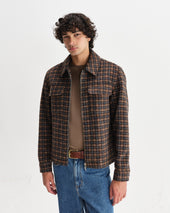 Osier And Brown Drawn Check Wool Jacket