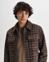 Osier And Brown Drawn Check Wool Jacket