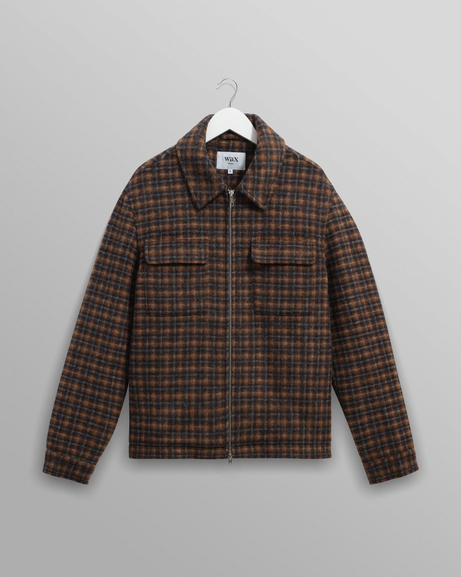 Osier And Brown Drawn Check Wool Jacket