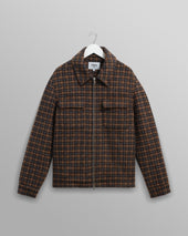 Osier - Navy And Brown Drawn-Check Wool Jacket