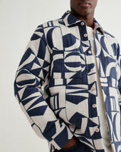 Otto And Ecru Quilted Jacquard Overshirt