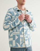Otto Light And Ecru Quilted Jacquard Overshirt