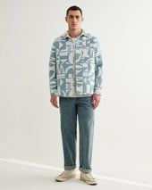 Otto Light And Ecru Quilted Jacquard Overshirt