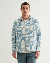 Otto Light And Ecru Quilted Jacquard Overshirt