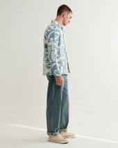 Otto Light And Ecru Quilted Jacquard Overshirt